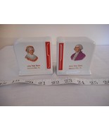 Vtg art deco white red ceramic Salt &amp; Pepper Set Betsy Ross  George Wash... - $412.61 MXN