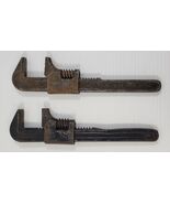 *J1) Vintage Lot of 2 Tool Heavy Duty Adjustable Wrench Moore Drop Forging - $19.79