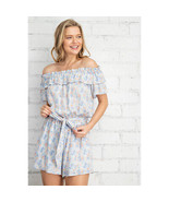 FSL Apparel  Floral Romper   Off Shoulder Ditsy Printed - waist band - L... - $45.99