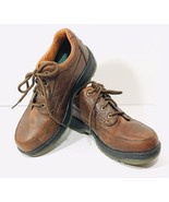 Florsheim Comfortech Steel Toe Brown Leather Shoe Women&#39;s 7W ASTM #F2413-05 - £29.33 GBP