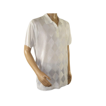 Mens Polo Shirt Slinky Sheer Short Sleeves Soft Touch by Stacy Adams 3703 White image 3