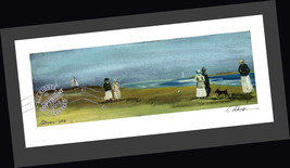 Walking Dog on Beach Santa Barbara California Original OIL PAINTING Art ... - $22.58