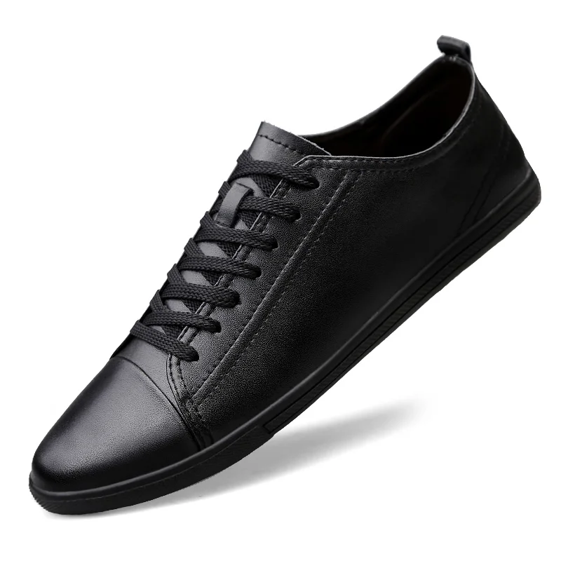 New Genuine Leather Casual Shoes Men All-match Outdoor Walking Shoes Lightweight - £41.29 GBP