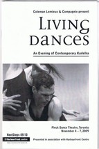 Program Living Dances Coleman Lemieux Fleck Dance Theatre Toronto 2009 - $4.94