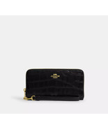 New Coach Crocodile Long Zip Around Wallet CT083 IMBLK Black - €143,61 EUR