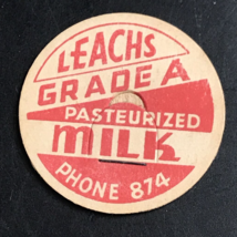 VTG Leachs Dairy Red Milk Bottle Cap 1 5/8&quot; Diameter Castine Maine ME Ma... - £7.74 GBP