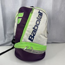 Babolat Wimbledon Tennis Raquet Bag Purple Green Backpack 18&quot; x 11&quot; x 11&quot; - $37.04