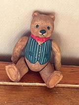 Vintage Dept 56 1983 Marked Chesnut Brown Ceramic Jointed Teddy Bear Christmas - £7.49 GBP