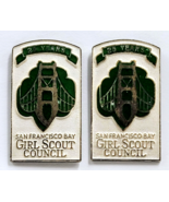 2 San Francisco Bay Girl Scout Council 25 Year Pins Golden Gate Bridge T... - $278.01 MXN