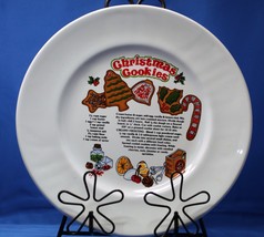 Christmas Cookie Plate 8.5 inches with Recipe - $9.74