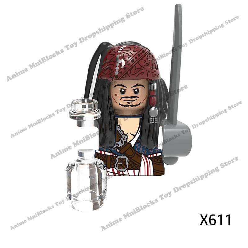 Play X0160 movies Pirates the Caribbean Jack Sparrow ghost captain Mini Action t - £23.09 GBP
