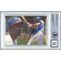 Shawon Dunston Chicago Cubs Autograph 1995 Flair Card #112 BAS BGS Auto 10 Slab - £79.63 GBP