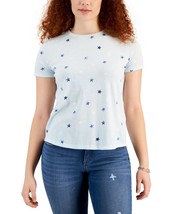 MSRP $20 Style &amp; Co Women Cotton Star-Printed T-Shirt Blue Size XL - £7.88 GBP