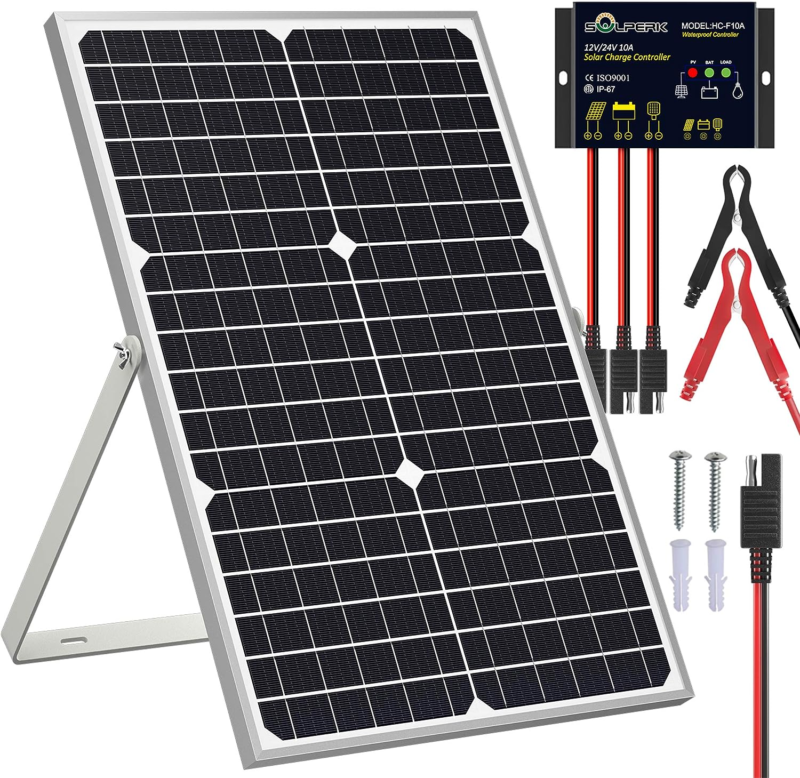 Solar Battery Trickle Charger Maintainer + Upgrade Waterproof Controller... - $145.21