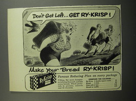 1952 Ry-Krisp Crackers Ad - cartoon by Richard Taylor - Don't get left - $18.49
