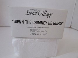 Dept 56 51586 Down The Chimney He Goes! Snow Village Santa Figurine L146 - £7.02 GBP