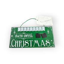 Countdown Days Until Christmas Wooden Plaque Sign Green Chalkboard Holiday - $14.83