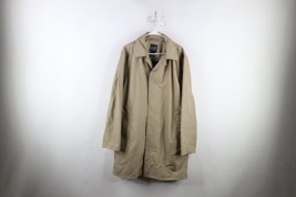 Vintage Gap Mens Size Medium Distressed Blank Trench Coat Rain Jacket Beige - £39.07 GBP