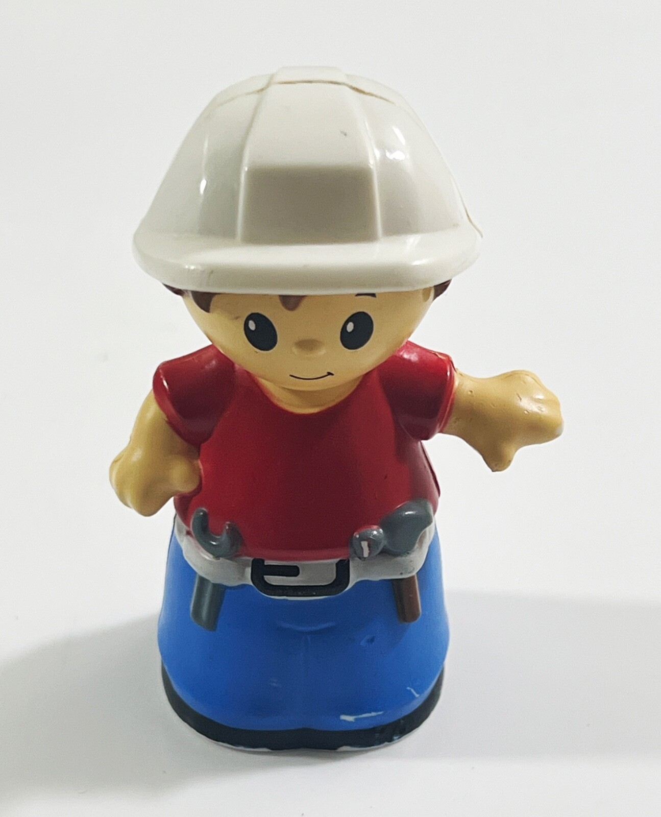 Mega Bloks First Builders Construction Worker Man Boy Figure White Hat R... - $2.96
