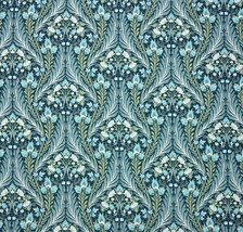 Hamilton Dellwood Blue Green Floral Damask Multiuse Fabric By The Yard 54&quot;W - £16.19 GBP