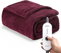 Sunbeam Royal Luxe Cabernet Heated Personal Throw / Blanket, Cozy-Warm, - $70.99