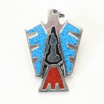 Handcrafted Arizona Thunderbird Bolo Tie Signed SSI .9 x 1.25 in Turquoise - $37.23 CAD