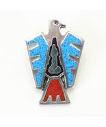 Handcrafted Arizona Thunderbird Bolo Tie Signed SSI .9 x 1.25 in Turquoise - €22,86 EUR