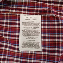 Columbia AM8053 Men's Red Plaid Cotton Blend Button Up Long Sleeve Shirt Size XL image 4