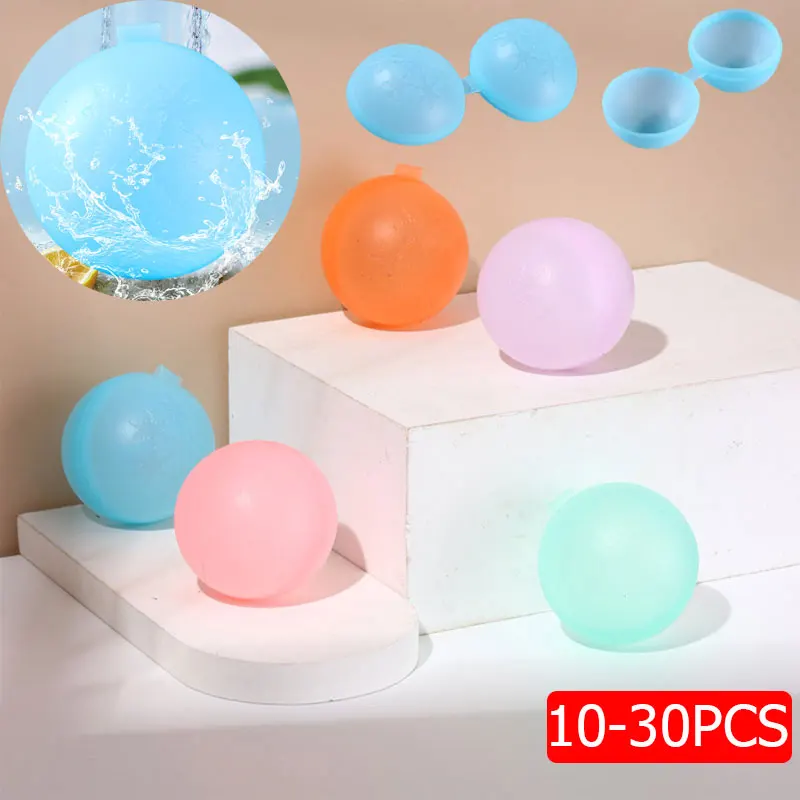 10-30pc Reusable Water Fighting Balls Silicone Water Bomb Splash Balloons Adu - £11.78 GBP+