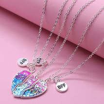 3pcs/set Peach Broken Heart Pendant For Girls 3 Bestie Friendship Bff - £9.82 GBP