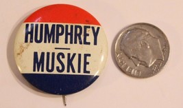 Humphrey Muskie Pinback Button Political Vintage Red White Blue - $4.94