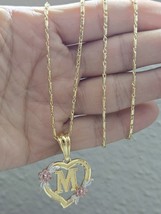 Heart M Flower Necklace  - $25.00