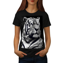 Wellcoda Beast Animal White Tiger Womens T-shirt, King Casual Design Printed Tee - £17.00 GBP