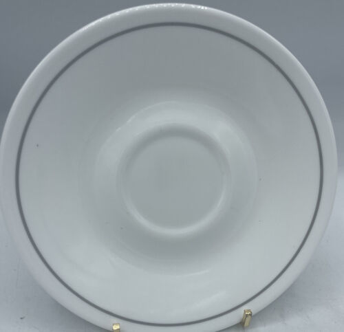Corelle by Corning Ribbon Bouquet Gray Band Saucer Replacement Excellent  - $2.93