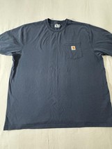 Carhartt Loose Fit Men's 2XL Short Sleeve Pocket Workwear Blue T-Shirt K87 NVY image 7