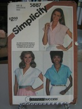 Simplicity 5887 Misses Shirts Pattern - Size 10/12/14 Bust 32 1/2 to 36 - $12.23