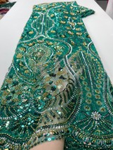 Tulle Lace Heavy Beads Wedding Dress Net Sequin Fabrics Swiss Voile Lace Fabrics - £119.61 GBP