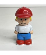 Vintage Little People Man Small Figurine Toy Boy Red Hat Cap White Shirt... - $16.41 CAD