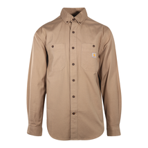 Carhartt Men&#39;s Flannel Shirt Rugged Flex Khaki Long Sleeve (333) - £28.43 GBP