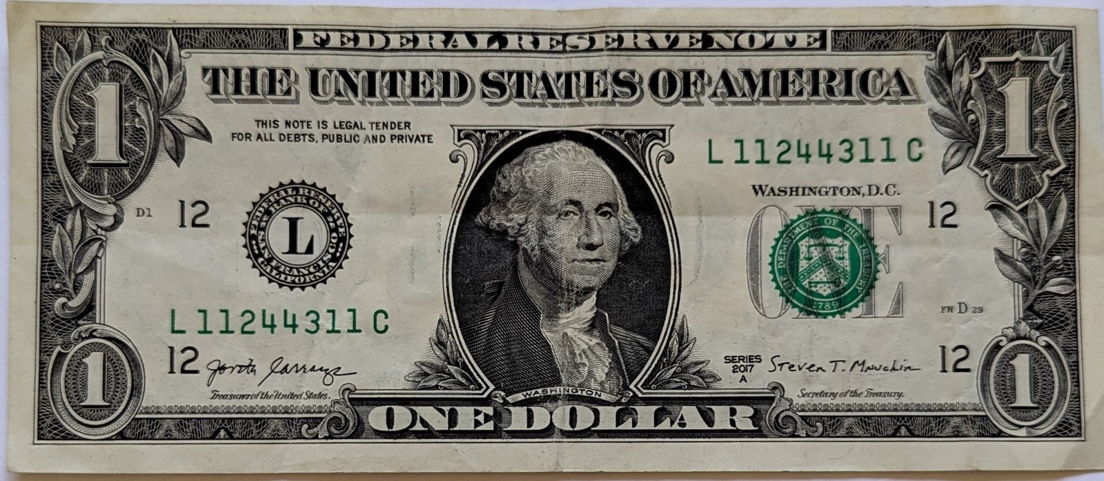 US$1 Fancy Banknote 2017 3 pairs bookend  11244311 - $4.95