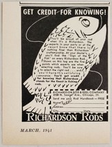 1941 Print Ad Richardson Rods &amp; Fishing Reels Made in Chicago,Illinois - £7.01 GBP