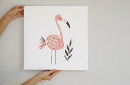 Digital File Cute Flamingo Watercolor Nursery Wall Art Instant Download ... - $1.50