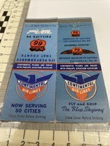 Lot Of 2 Matchbook Cover Continental Airlines  Phillips 66 Aviation Prod... - $14.85