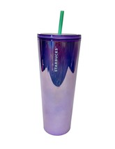 Starbucks Tumbler Metallic Purple Mirror Double Wall Venti Summer Cold Cup 24oz - £44.19 GBP