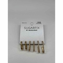 Sugarfix by BaubleBar Gold Tone Huggie Hoop Earring Set 3pc - £10.96 GBP