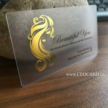 Plastic Transparent Business Card with Gold Silver Foil Hot Stamping Log... - $77.09 CAD
