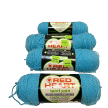 Vintage Coats and Clark Red Heart Sport Yarn 501 Baby Aqua Lot of 4 Skeins - £11.58 GBP