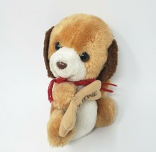 8&quot; Vintage Jerry Elsner Biff&#39;s Bone Brown Puppy Dog Stuffed Animal Plush Toy - £22.36 GBP