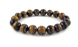 Brown Tiger Eye Stone Bracelet Healing Reiki Meditation for Unisex - £11.86 GBP