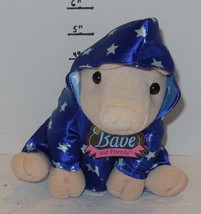 Vintage Babe And Friends Pig Movie Plush Toy With Blue White Stars Pajamas - £18.77 GBP